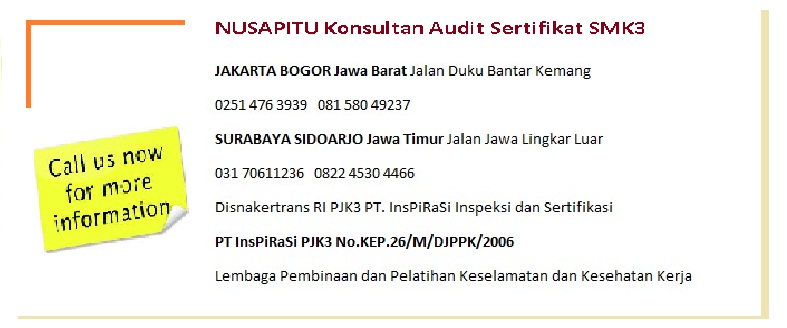 Sertifikat Smk3 Dikeluarkan Oleh Kemenaker Dibantu Konsultan Audit Smk3